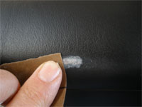 sanding the leather filler