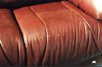 scratched leather sofa